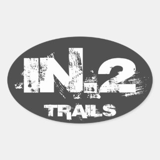 Sticker Ovale Décal ovale IN.2 TRAILS Blanc Sur Noir