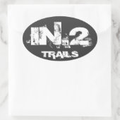 Sticker Ovale Décal ovale IN.2 TRAILS Blanc Sur Noir (Sac)