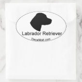 Sticker Ovale Décalage de la fenêtre du Labrador Retriever (Sac)