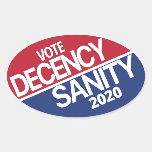 Sticker Ovale Décence et hygiène 2020 (Devant)