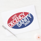 Sticker Ovale Décence et hygiène 2020 (Enveloppe)
