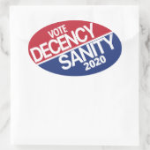 Sticker Ovale Décence et hygiène 2020 (Sac)