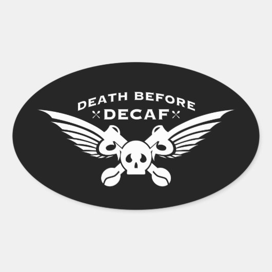 Sticker Ovale décès avant décaf (Devant)