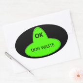 Sticker Ovale Déchets de chien - OK (Enveloppe)