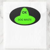 Sticker Ovale Déchets de chien - OK (Sac)