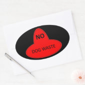 Sticker Ovale Déchets de chiens - NON (Enveloppe)
