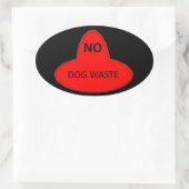 Sticker Ovale Déchets de chiens - NON (Sac)