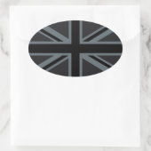 Sticker Ovale Décor noir Union Jack British (Sac)