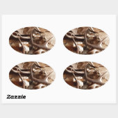 Sticker Ovale Deer Elk Moose Antlers Chasse Idées Cadeaux Chasse (Feuille)