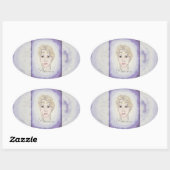 Sticker Ovale Déesse Artemis Moon (Feuille)