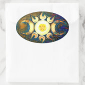 Sticker Ovale Déesse triple couronnée - Union divine (Sac)