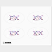 Sticker Ovale déesse triple lune perle iridescente (Feuille)
