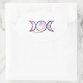 Sticker Ovale déesse triple lune perle iridescente (Sac)