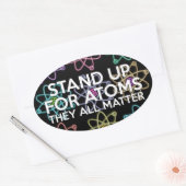 STICKER OVALE DÉFENDRE LES ATOMES (Enveloppe)