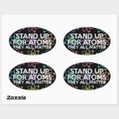 STICKER OVALE DÉFENDRE LES ATOMES (Feuille)