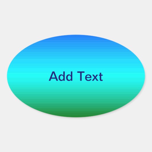 Sticker Ovale Dégradé bleu et vert mer et ciel (Devant)