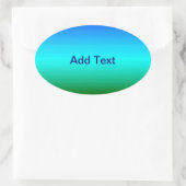 Sticker Ovale Dégradé bleu et vert mer et ciel (Sac)