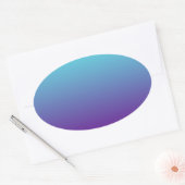 Sticker Ovale Dégradé de fond simple Turquoise Bleu Violet (Enveloppe)