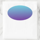 Sticker Ovale Dégradé de fond simple Turquoise Bleu Violet (Sac)