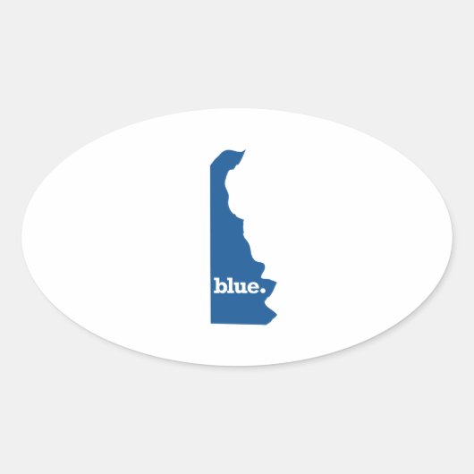 STICKER OVALE DELAWARE ÉTAT BLEU (Devant)