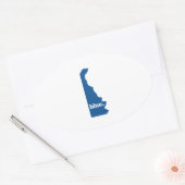STICKER OVALE DELAWARE ÉTAT BLEU (Enveloppe)