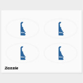 STICKER OVALE DELAWARE ÉTAT BLEU (Feuille)