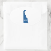 STICKER OVALE DELAWARE ÉTAT BLEU (Sac)