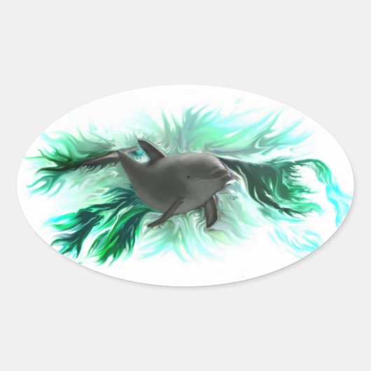 Sticker Ovale Delfinbaby (Devant)