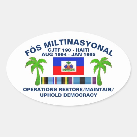 Sticker Ovale Démocratie - Blanc (Devant)