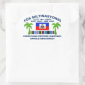 Sticker Ovale Démocratie - Blanc (Sac)