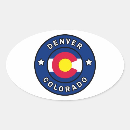 Sticker Ovale Denver Colorado (Devant)