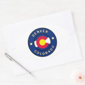 Sticker Ovale Denver Colorado (Enveloppe)
