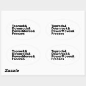 Sticker Ovale Déplacements de rupture (Breakdance) (Feuille)