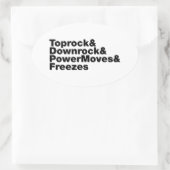 Sticker Ovale Déplacements de rupture (Breakdance) (Sac)