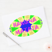 Sticker Ovale Dernier Hakuna Matata magnifique design Extraordin (Enveloppe)