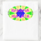 Sticker Ovale Dernier Hakuna Matata magnifique design Extraordin (Sac)