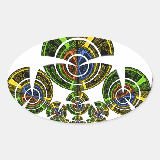 Sticker Ovale Dernier motif culturel maasaï africain (Devant)