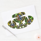 Sticker Ovale Dernier motif culturel maasaï africain (Enveloppe)