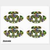 Sticker Ovale Dernier motif culturel maasaï africain (Feuille)