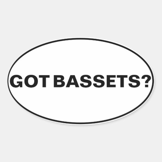 Sticker Ovale Des Bassets? Texte (Devant)