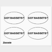 Sticker Ovale Des Bassets? Texte (Feuille)