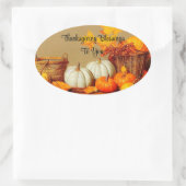Sticker ovale des Bénédictions de Thanksgiving (Sac)