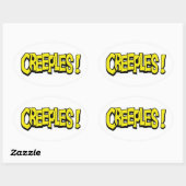 Sticker Ovale Des crétins ! (Feuille)