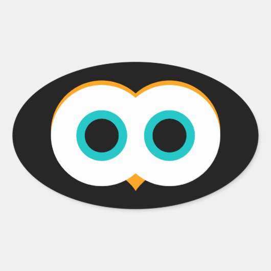 Sticker ovale des yeux de hibou (Devant)
