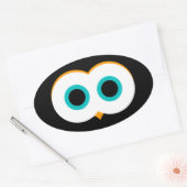 Sticker ovale des yeux de hibou (Enveloppe)