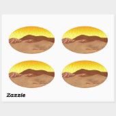 Sticker Ovale Désert du Kalahari (Feuille)