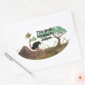 Sticker Ovale Desert Ostrich Runner (Enveloppe)