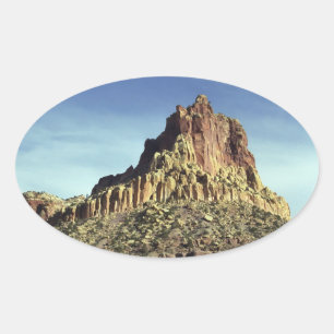 Sticker Ovale Desert Rock Mountain Peak Paysage Photo
