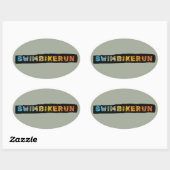 Sticker Ovale Design Cool de triathlon (Feuille)