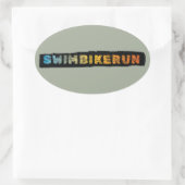 Sticker Ovale Design Cool de triathlon (Sac)